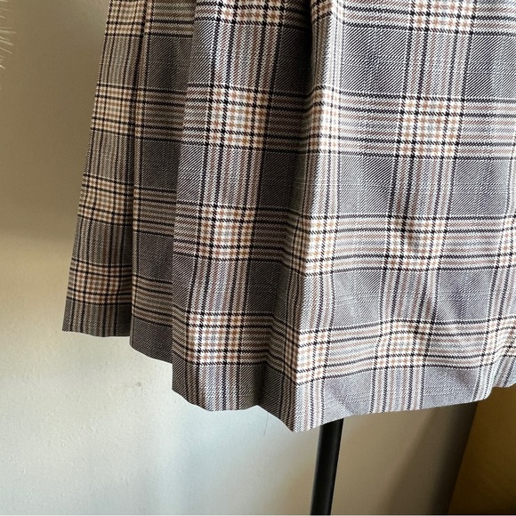 ASOS Gray Plaid Pleated Mini Skirt - Picture 7 of 10